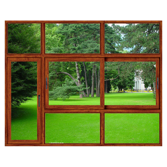 推拉窗-金橡木-白玻